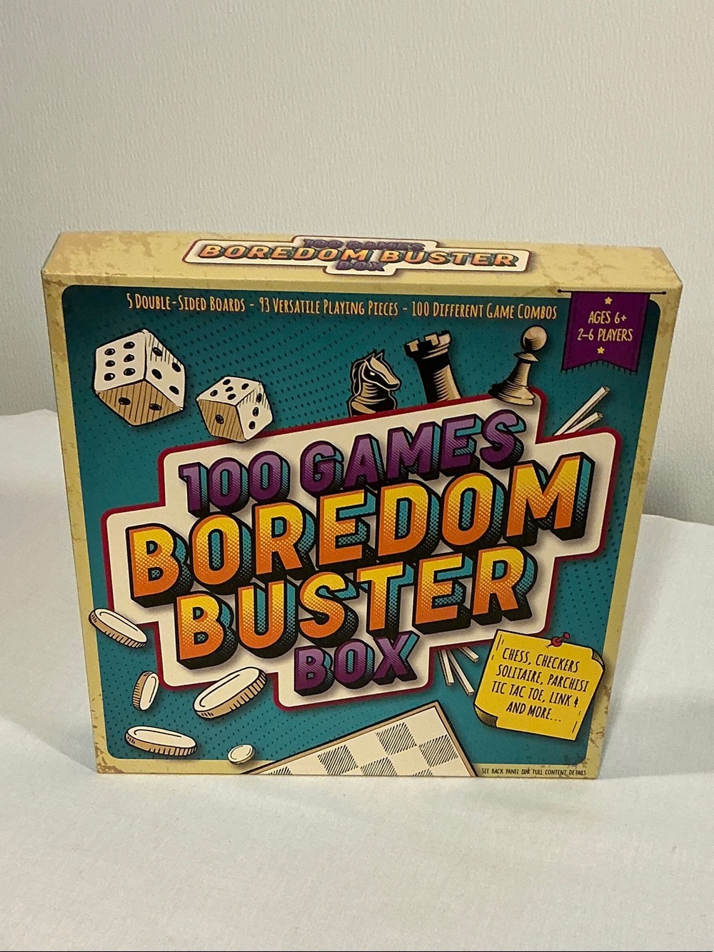 100 Games Family Board Game Set - Teal & Yellow
